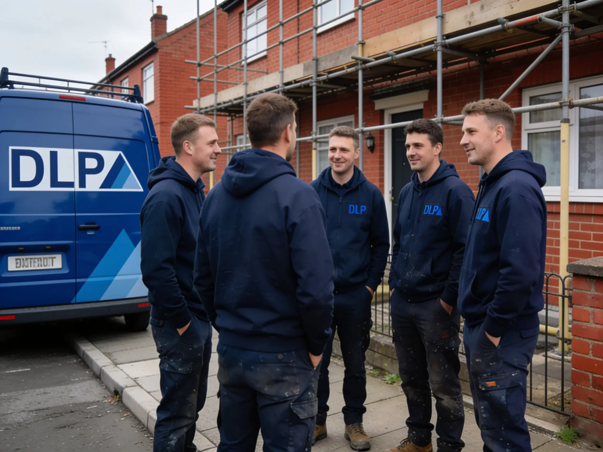 Workforce or owners on site — a real, human image. Avoid stock.