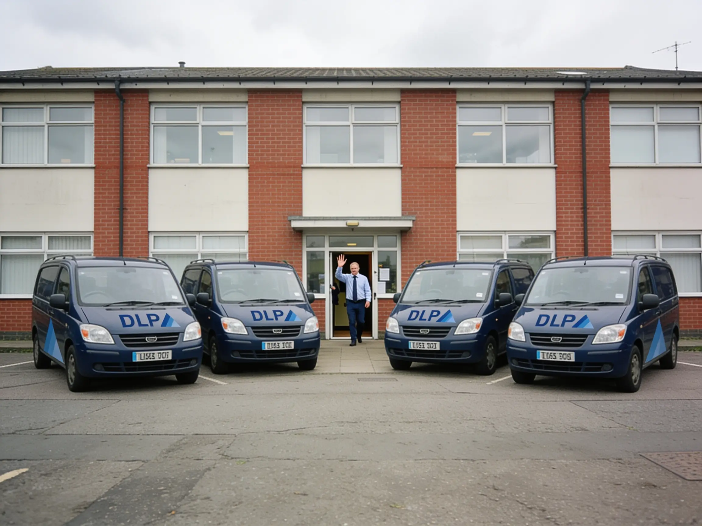 Friendly office shot or branded fleet exterior.
